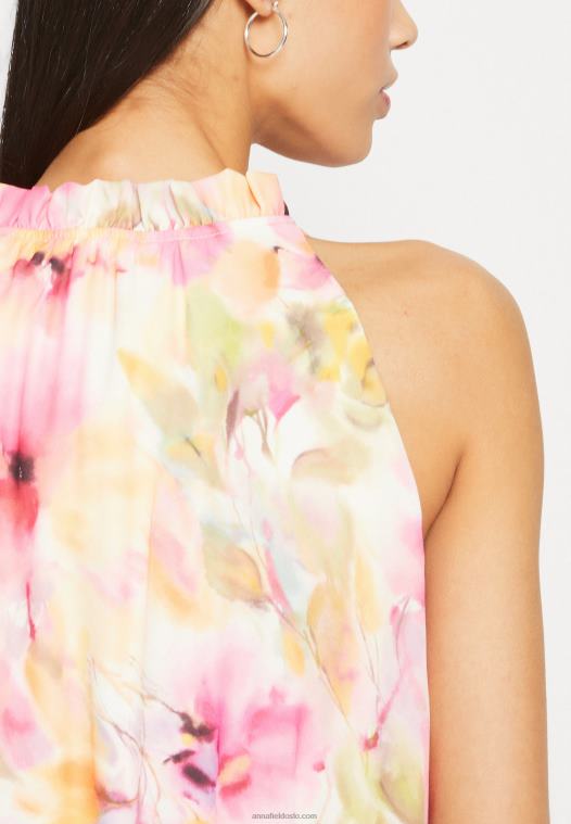 Anna Field kvinner maxi kjole hvit/rosa P266L223