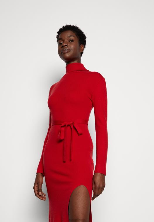 Anna Field kvinner rollkragen ripp mini strickkleid mit grtel jumper dress red P266L232