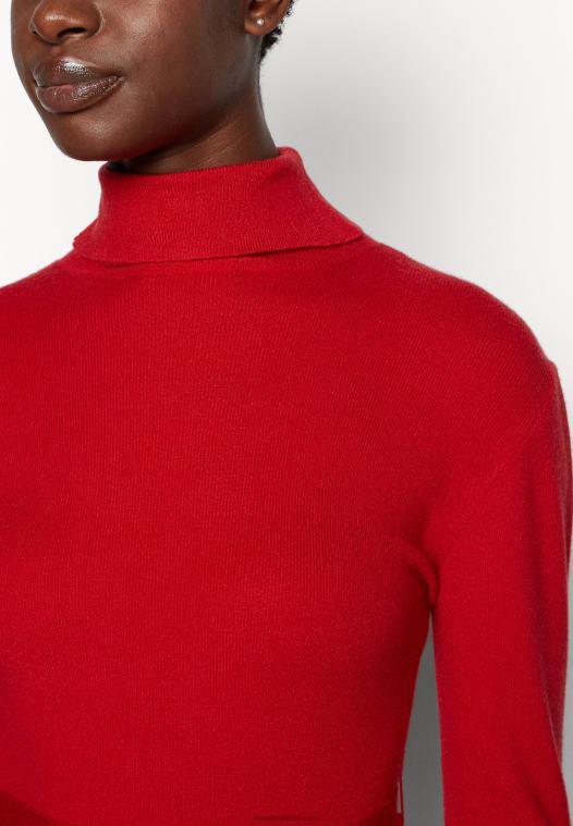 Anna Field kvinner rollkragen ripp mini strickkleid mit grtel jumper dress red P266L232