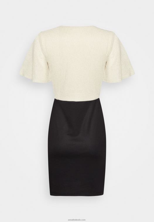 Anna Field kvinner skiftekjole gull/svart P266L206