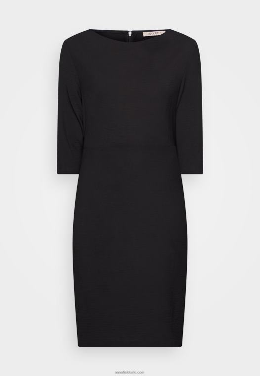 Anna Field kvinner skiftekjole svart P266L192
