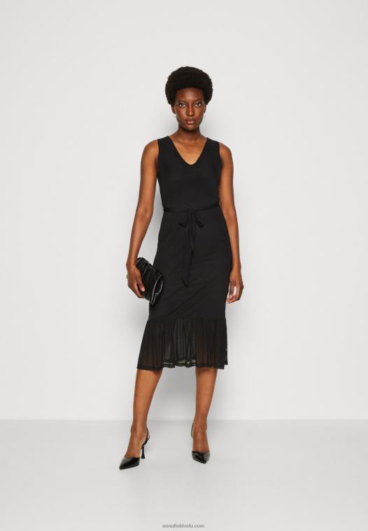 Anna Field kvinner skiftekjole svart P266L208