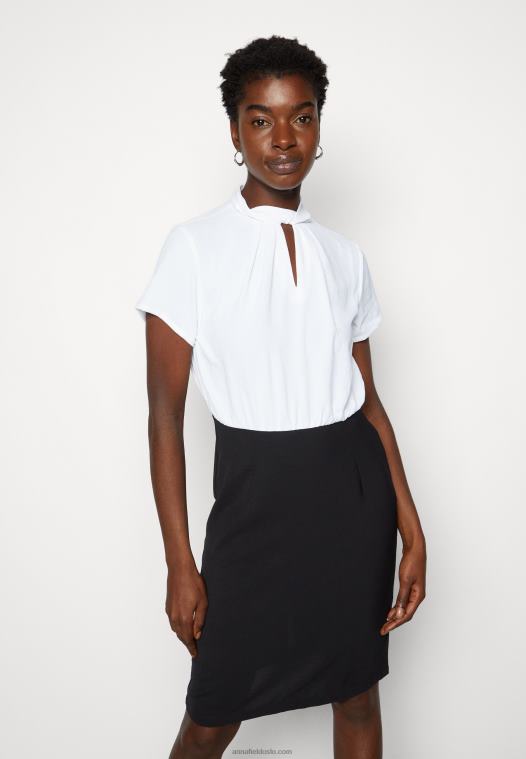 Anna Field kvinner skiftekjole svart/hvit P266L200