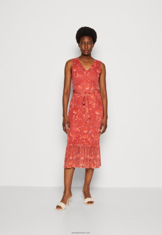 Anna Field kvinner skiftkjole beige/rosa/flerfarget P266L212