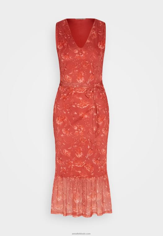 Anna Field kvinner skiftkjole beige/rosa/flerfarget P266L212