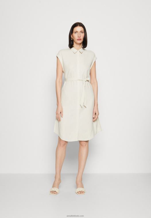 Anna Field kvinner skjortekjole beige P266L82