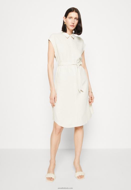 Anna Field kvinner skjortekjole beige P266L82