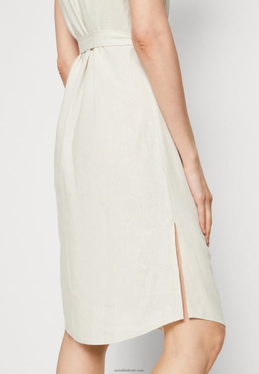 Anna Field kvinner skjortekjole beige P266L82