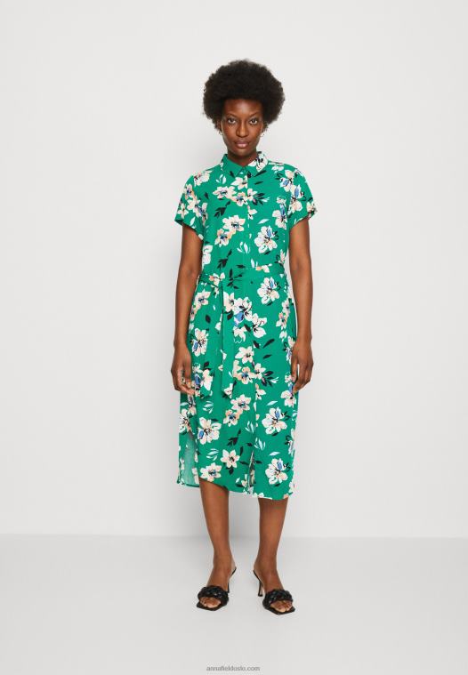 Anna Field kvinner skjortekjole grønn/rosa P266L89