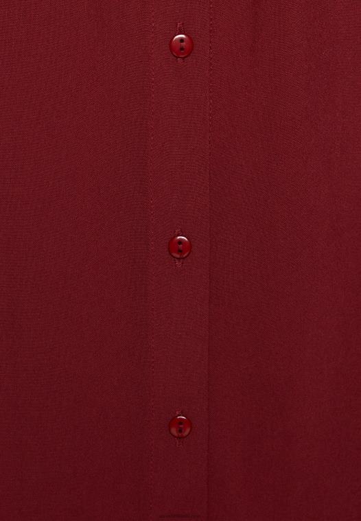 Anna Field kvinner skjortekjole mørkerød P266L84