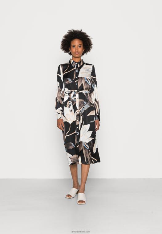 Anna Field kvinner skjortekjole svart/flerfarget P266L93