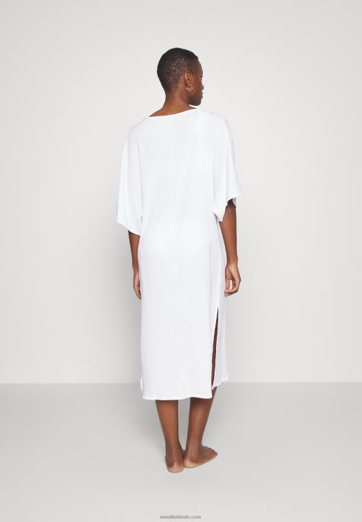 Anna Field kvinner v front strandkjole maxi kjole weiss P266L222