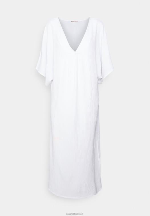 Anna Field kvinner v front strandkjole maxi kjole weiss P266L222