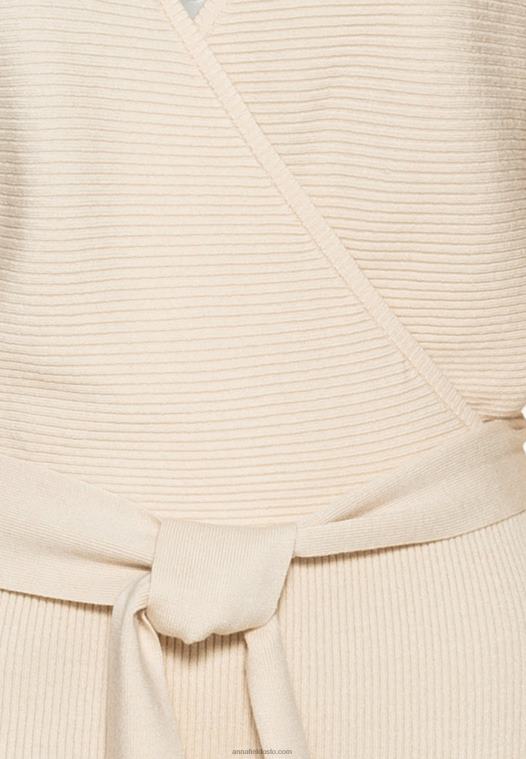 Anna Field kvinner wrap v ausschnitt mini strikkleid mit grtel shift dress off white P266L203