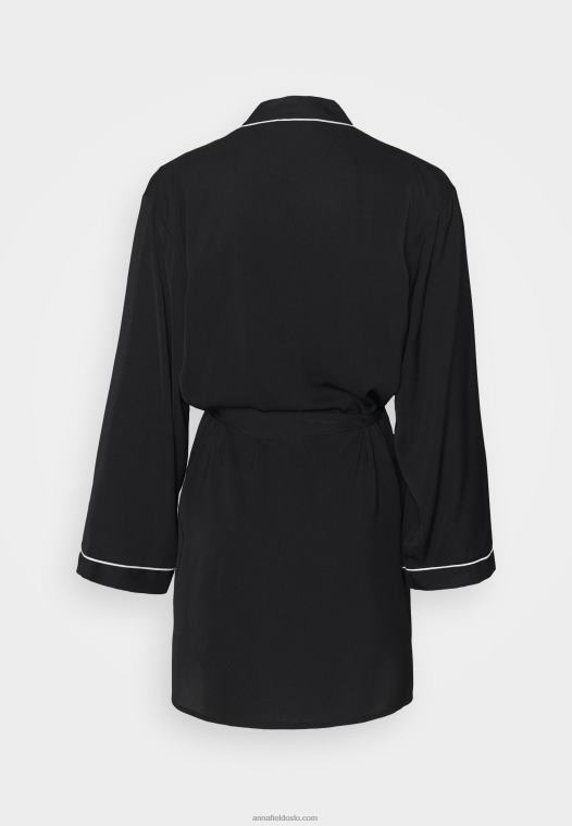 Anna Field kvinner amanda sateng morgenkåpe morgenkåpe svart P266L1088