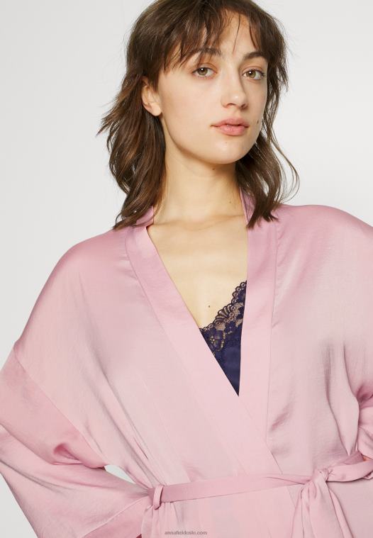 Anna Field kvinner brude morgenkåpe morgenkåpe rosa P266L1080