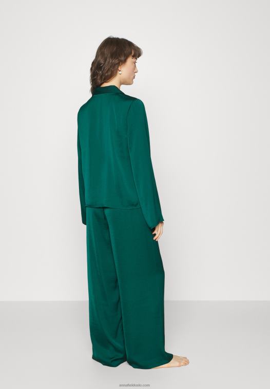 Anna Field kvinner gaveeske pj sett pyjamas grønn P266L1064