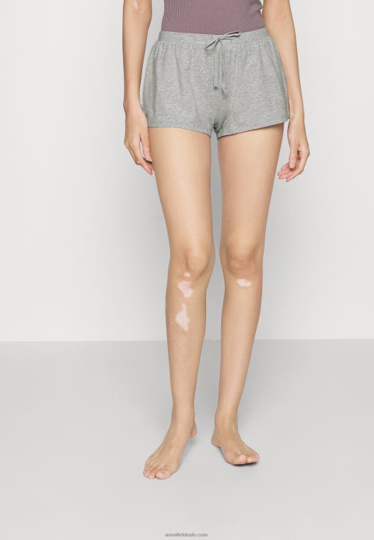 Anna Field kvinner kort 2-paks pyjamasbukse blå P266L1069