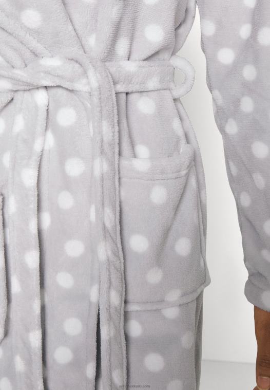 Anna Field kvinner morgenkåpe grå/hvit P266L1093