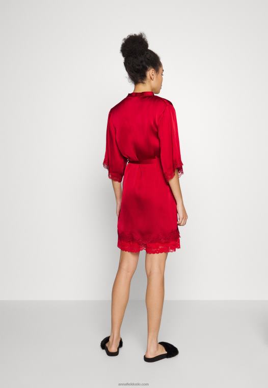 Anna Field kvinner morgenkåpe rød P266L1092