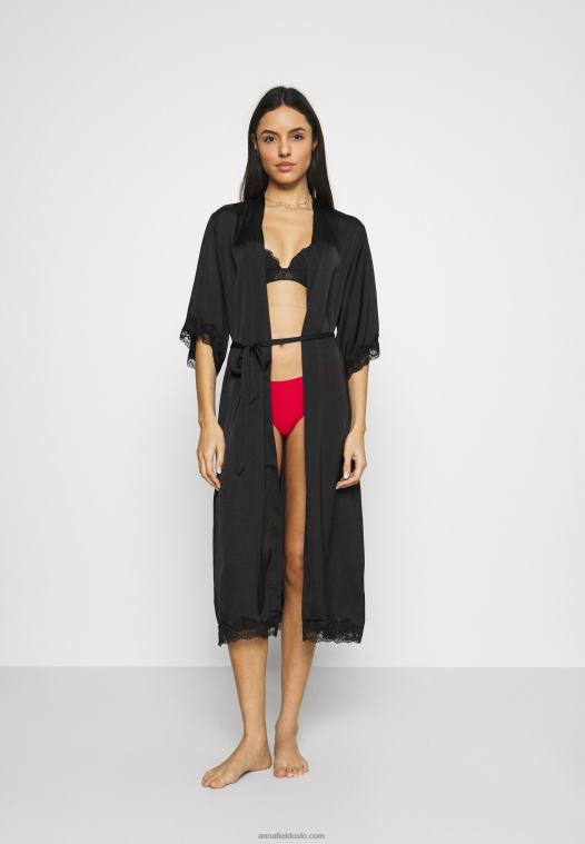 Anna Field kvinner morgenkåpe svart P266L1083
