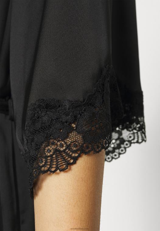 Anna Field kvinner morgenkåpe svart P266L1083