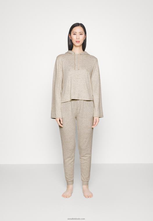 Anna Field kvinner pyjamassett brunt P266L1067