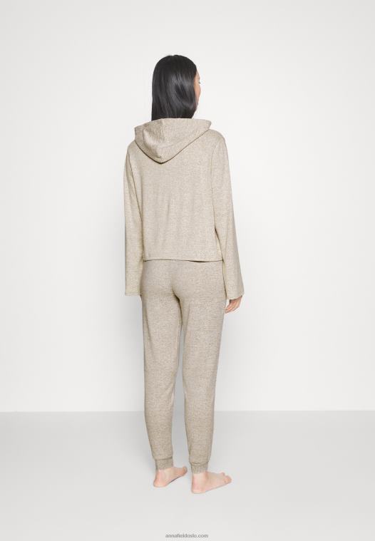 Anna Field kvinner pyjamassett brunt P266L1067