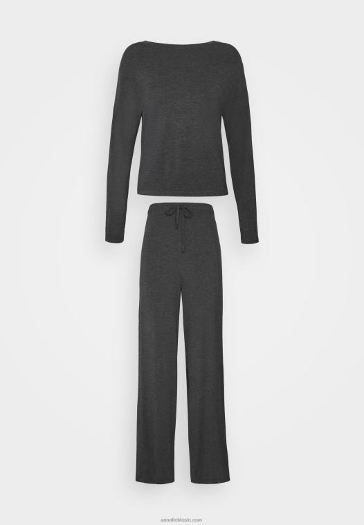 Anna Field kvinner pyjamassett mørkegrå P266L1071