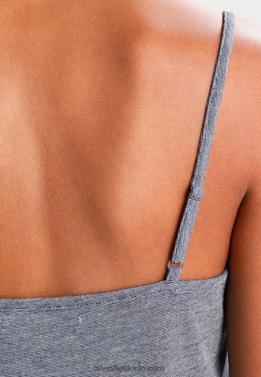 Anna Field kvinner sett pyjamassett off-white/mørkeblått P266L1060