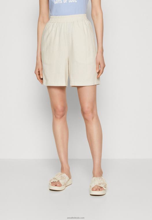 Anna Field kvinner lin mix shorts beige P266L857
