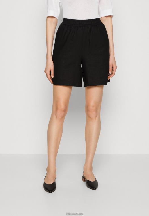 Anna Field kvinner lin mix shorts svart P266L858