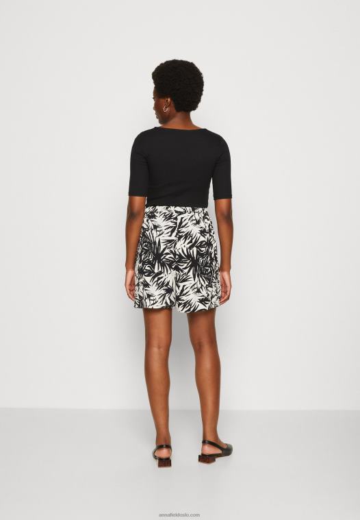 Anna Field kvinner shorts svart/off-white P266L860