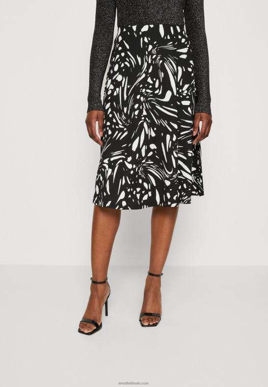 Anna Field kvinner a-linjet skjørt svart/hvitt P266L788