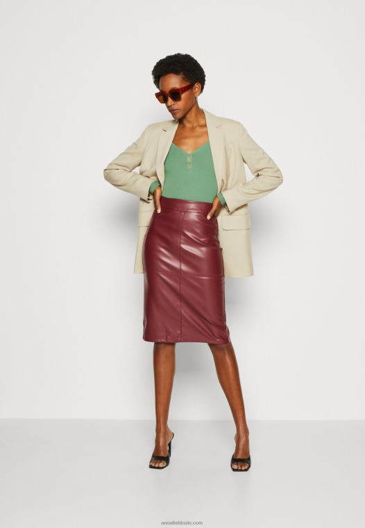 Anna Field kvinner blyantskjørt bordeaux P266L803