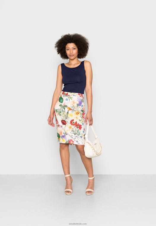 Anna Field kvinner blyantskjørt lys rosa/flerfarget P266L798