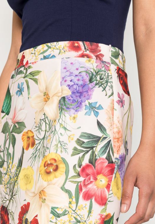 Anna Field kvinner blyantskjørt lys rosa/flerfarget P266L798