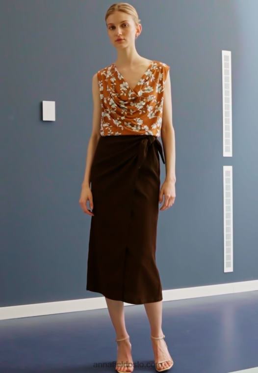 Anna Field kvinner brunt skjørt P266L781