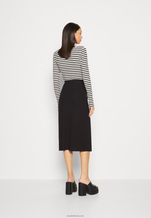 Anna Field kvinner omslagsskjørt svart P266L813