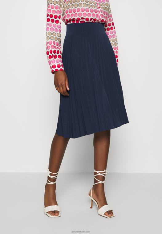 Anna Field kvinner plisse a-line miniskjørt a-line skjørt maritim blå P266L774