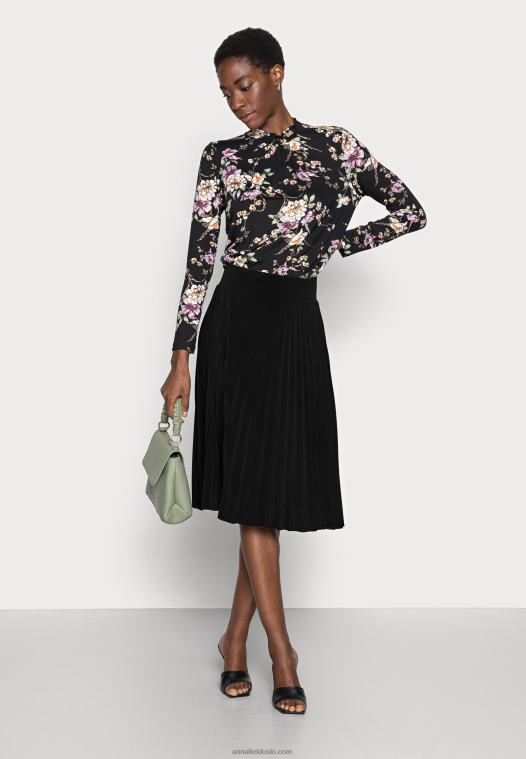 Anna Field kvinner plisse a-line miniskjørt a-line skjørt svart P266L776