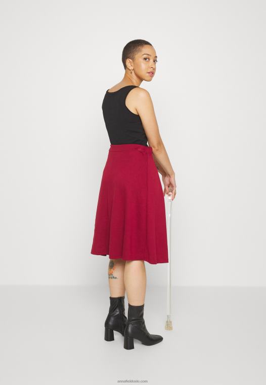 Anna Field kvinner plissert skjørt rødt P266L780