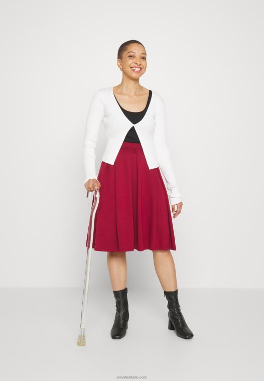 Anna Field kvinner plissert skjørt rødt P266L780
