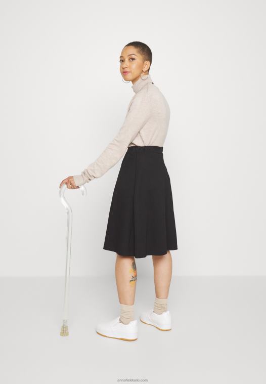 Anna Field kvinner plissert skjørt svart P266L779