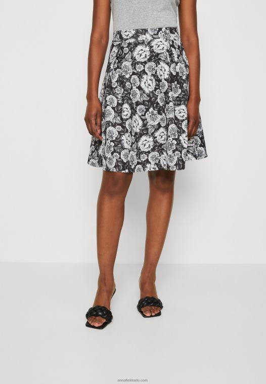 Anna Field kvinner plissert skjørt svart/hvitt P266L777