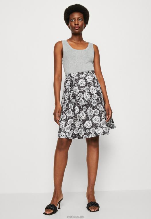 Anna Field kvinner plissert skjørt svart/hvitt P266L777