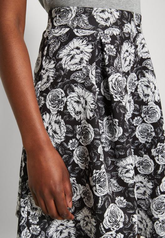 Anna Field kvinner plissert skjørt svart/hvitt P266L777