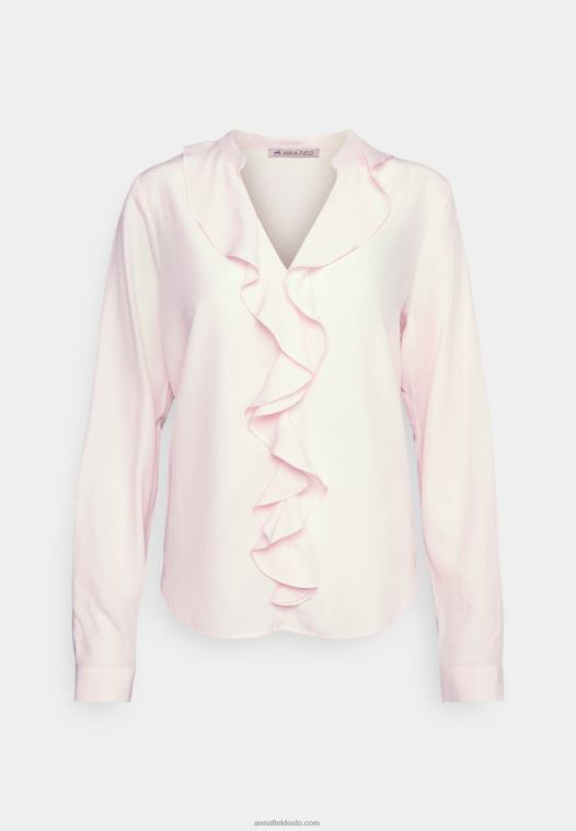 Anna Field kvinner bluse med frontal volant bluse rosa P266L684