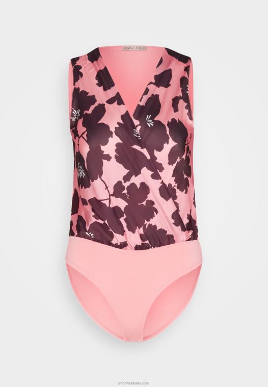 Anna Field kvinner bluse rosa/flerfarget P266L688