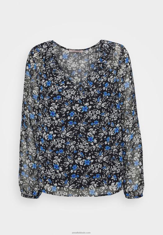 Anna Field kvinner bluse svart/flerfarget P266L698